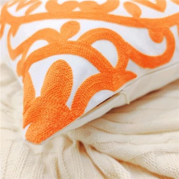 Alysheer Embroidered Decorative Throw Pillow Covers 18"x18" Set of 2 Pieces - Picture 6 of 7